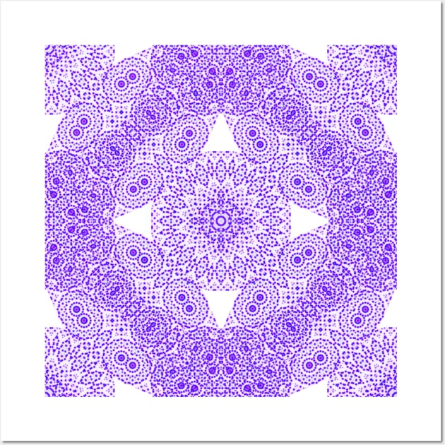 pointillist kaleidoscope in purple Wall Art by hereswendy